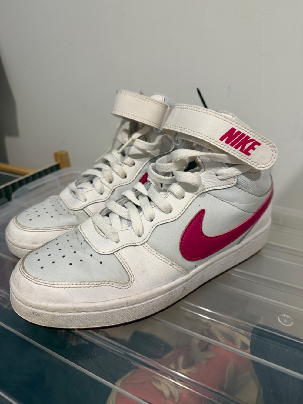 Nike Court Borough Mid 2 GS Pure Platinum Vivid Pink CD7782-009 7Y